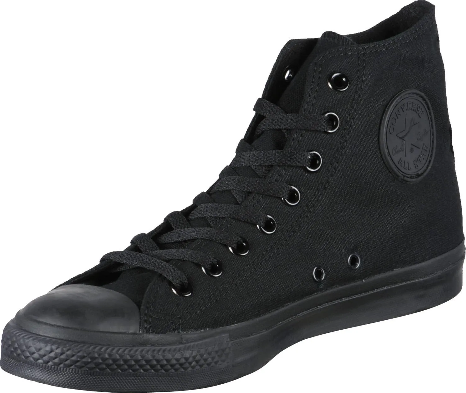 Converse Chuck Taylor All Star Canvas High Top Sneaker, black monochrome, 7.5 M US
