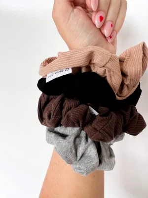 Core Basics Scrunchies - PACK OF 4 MIXED