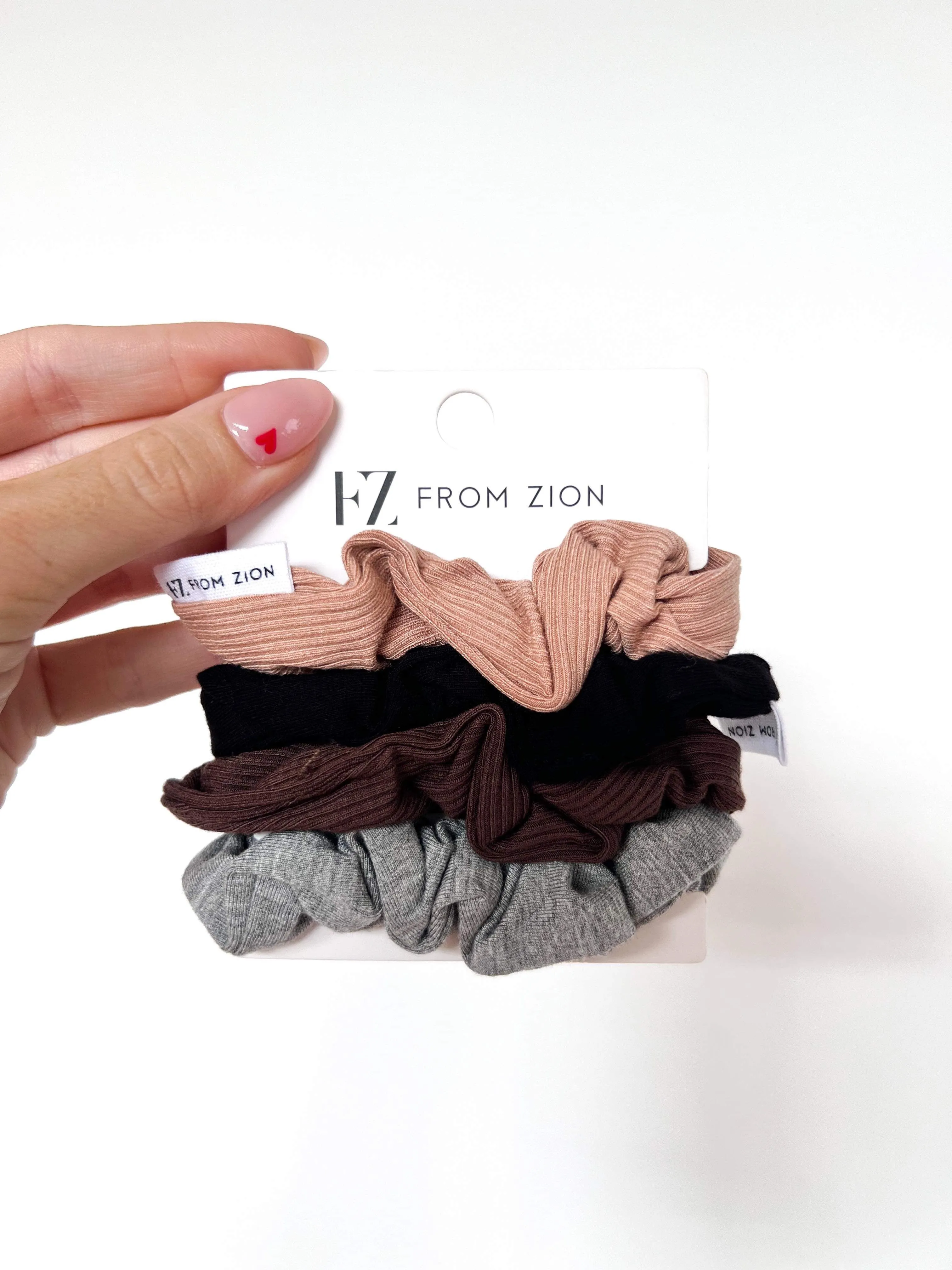 Core Basics Scrunchies - PACK OF 4 MIXED