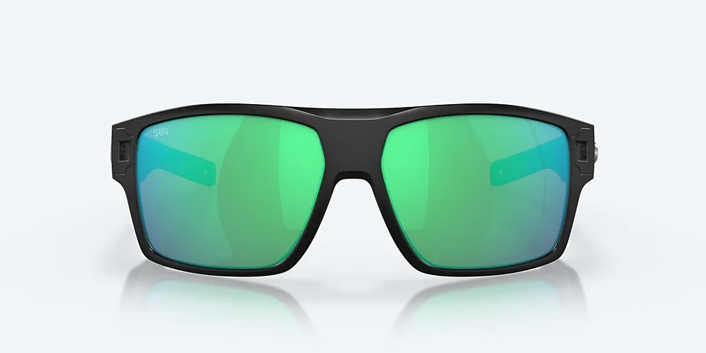 COSTA DIEGO 11 MATTE BLACK W/ GREEN MIRROR 580G POLARIZED