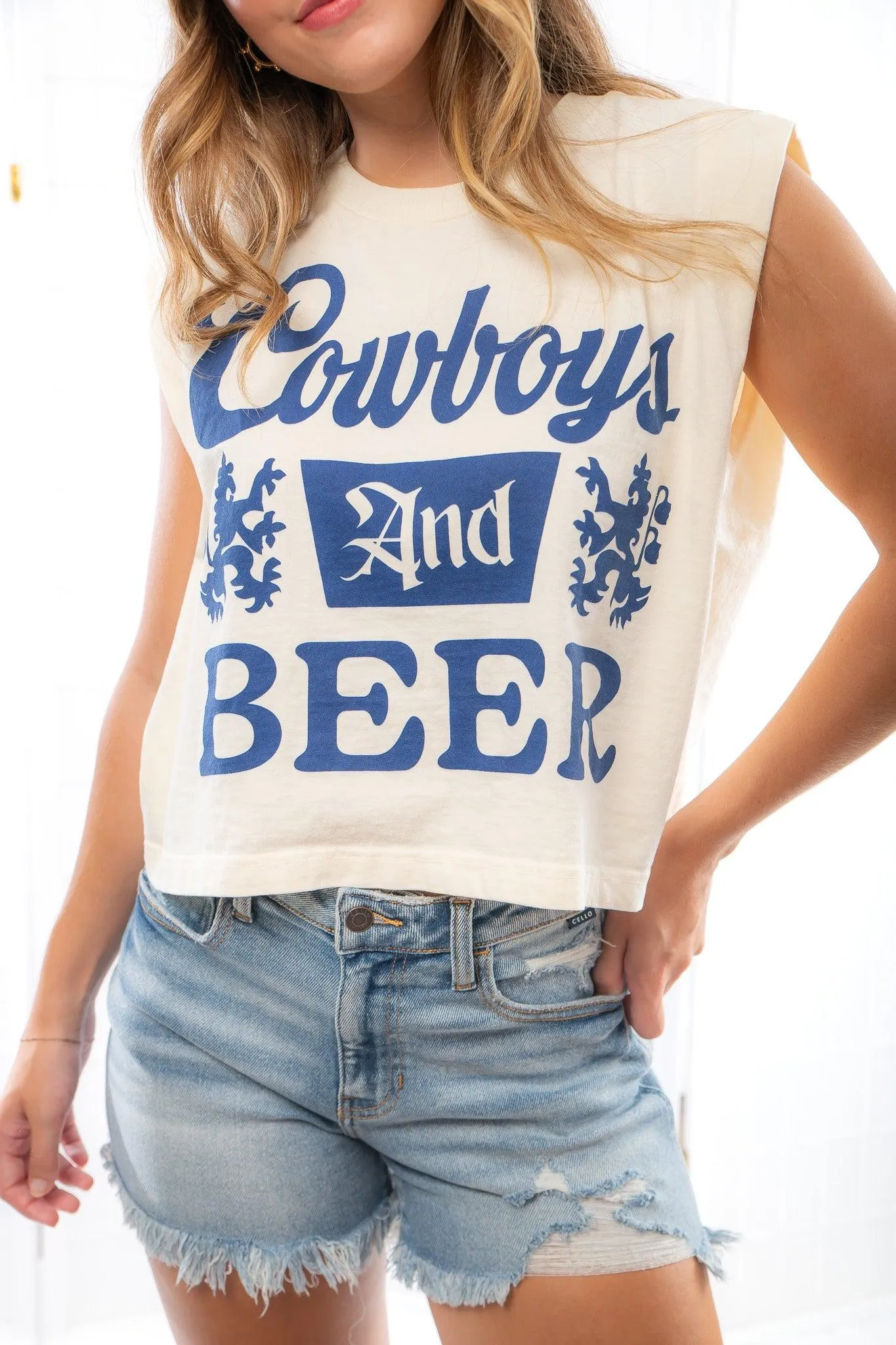 Cowboys & Beer Boxy Muscle Tee