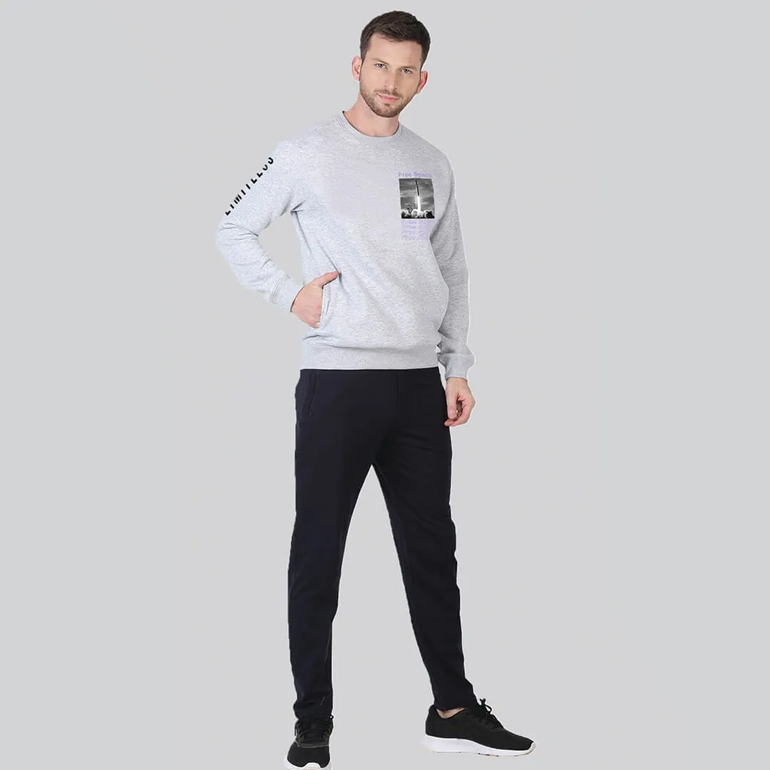 Crew Neck Sweatshirt - Heather Grey