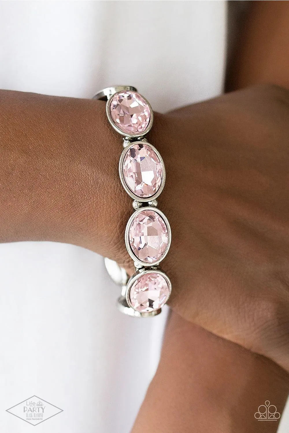 DIVA In Disguise Pink Rhinestone Bracelet - Paparazzi Accessories