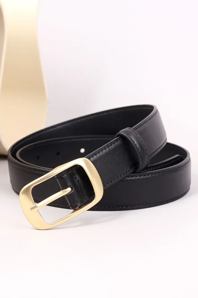 elveswallet Elegant Alloy Buckle Top Grain Leather Belt