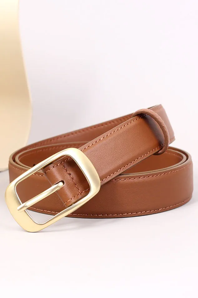 elveswallet Elegant Alloy Buckle Top Grain Leather Belt
