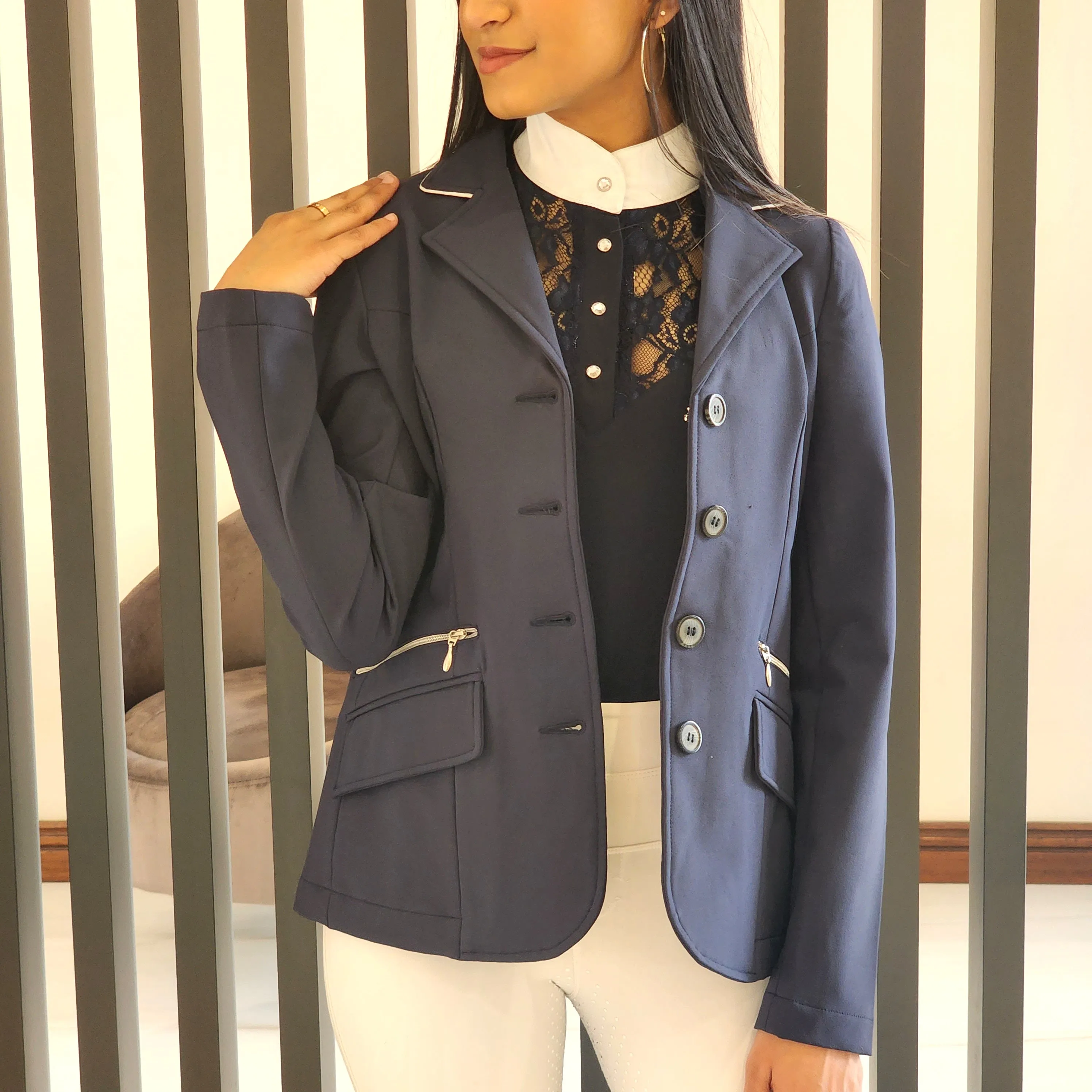 Equileisure Show Jacket - Piping and Zip