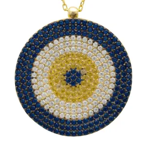 Evil Eye Pendant Necklace in Gold-Plated Silver