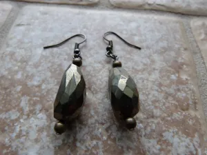 Faceted Pyrite Earrings