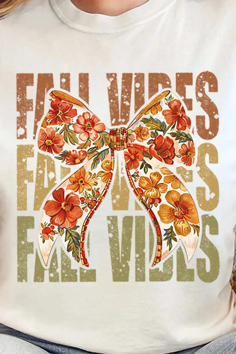 Fall Vibes Floral Coquette Comfort Colors Heavyweight Long Sleeve T-Shirt