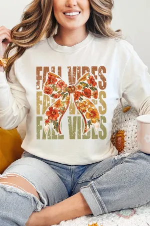 Fall Vibes Floral Coquette Comfort Colors Heavyweight Long Sleeve T-Shirt