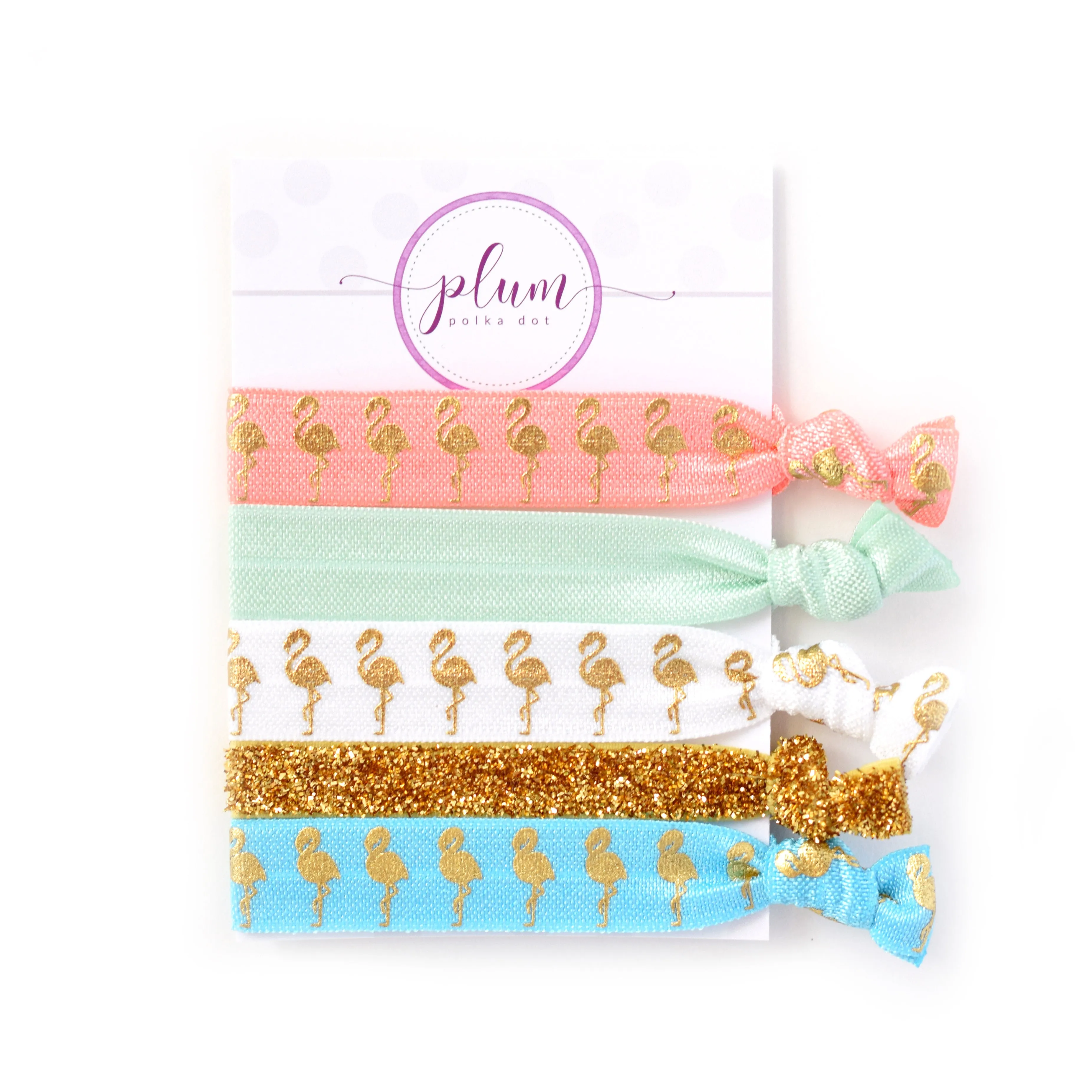 Flamingo Hair Ties - Set of 5