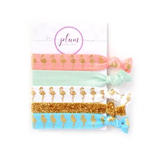 Flamingo Hair Ties - Set of 5