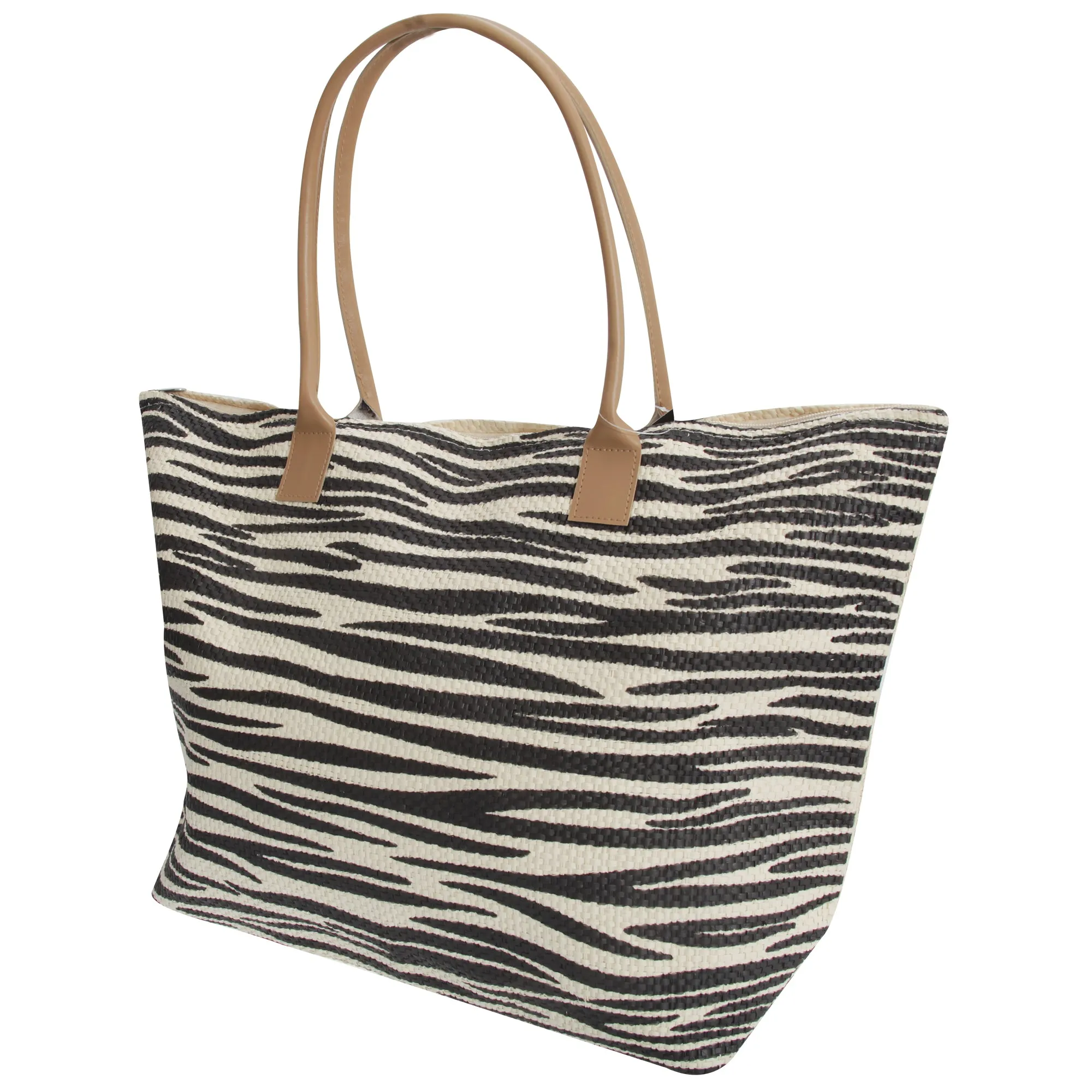 FLOSO Womens/Ladies Animal Print Woven Summer Handbag