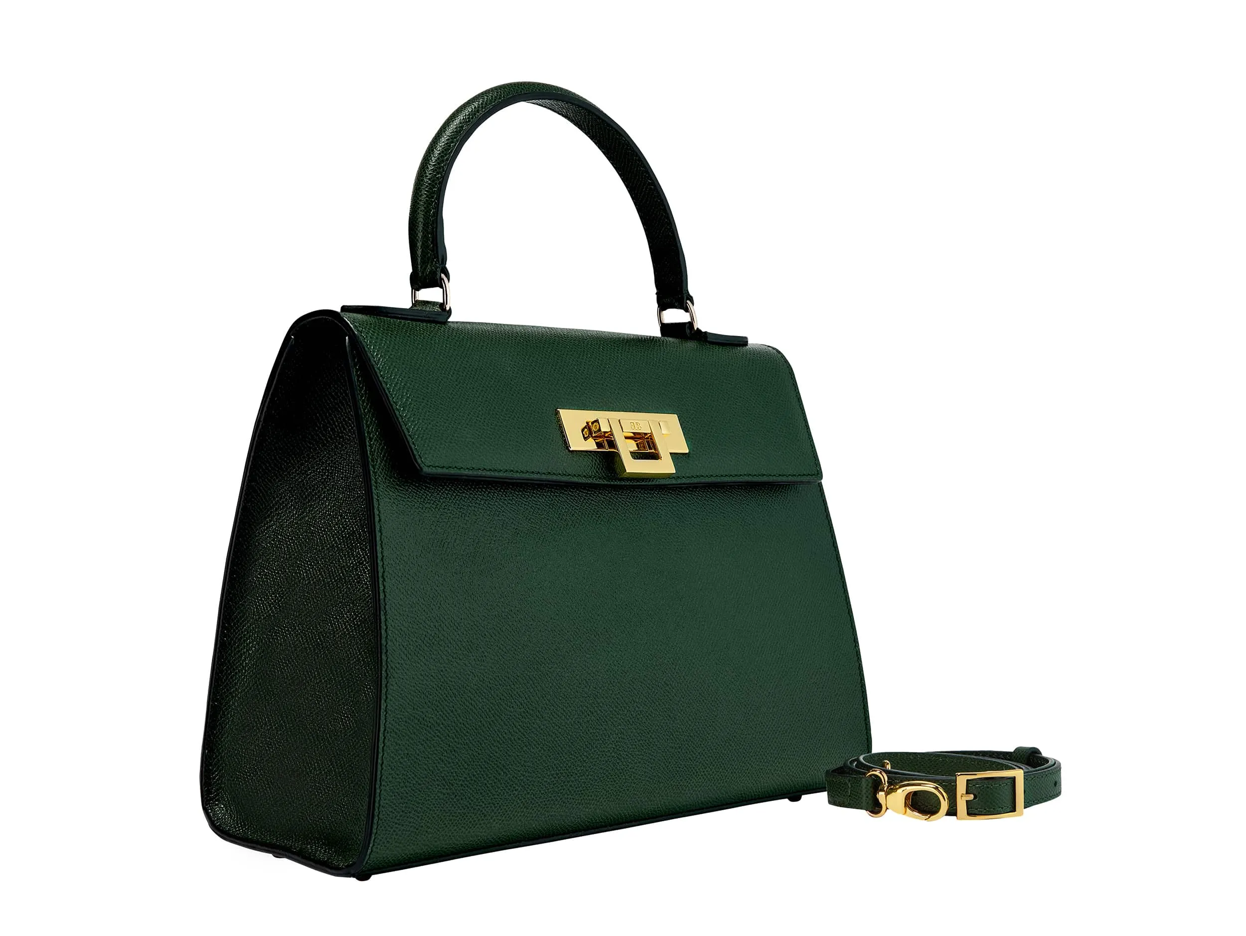 Fonteyn Large Dolomite Pebble Print Calf Leather Handbag - Dark Green