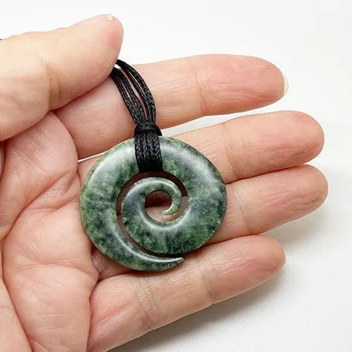 Genuine NZ Greenstone Open Koru Necklace