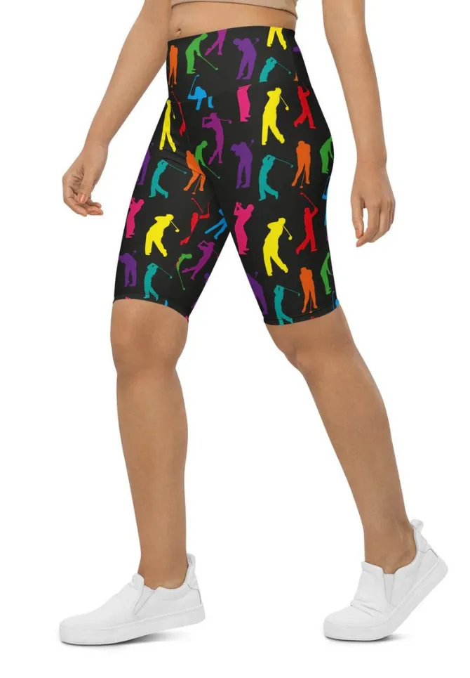 Golfer Pattern Biker Shorts