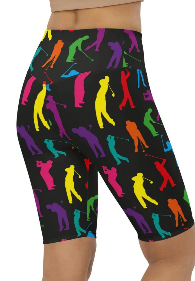 Golfer Pattern Biker Shorts