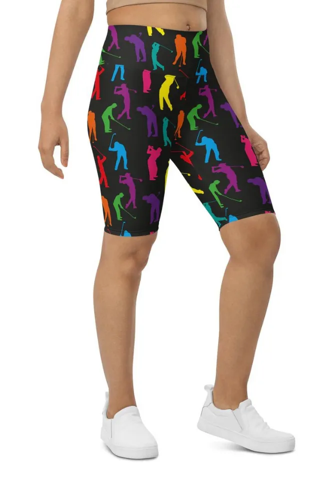 Golfer Pattern Biker Shorts