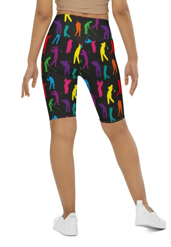 Golfer Pattern Biker Shorts