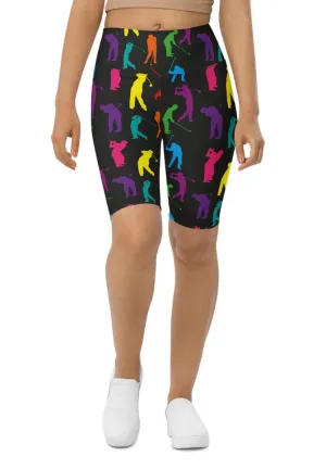 Golfer Pattern Biker Shorts