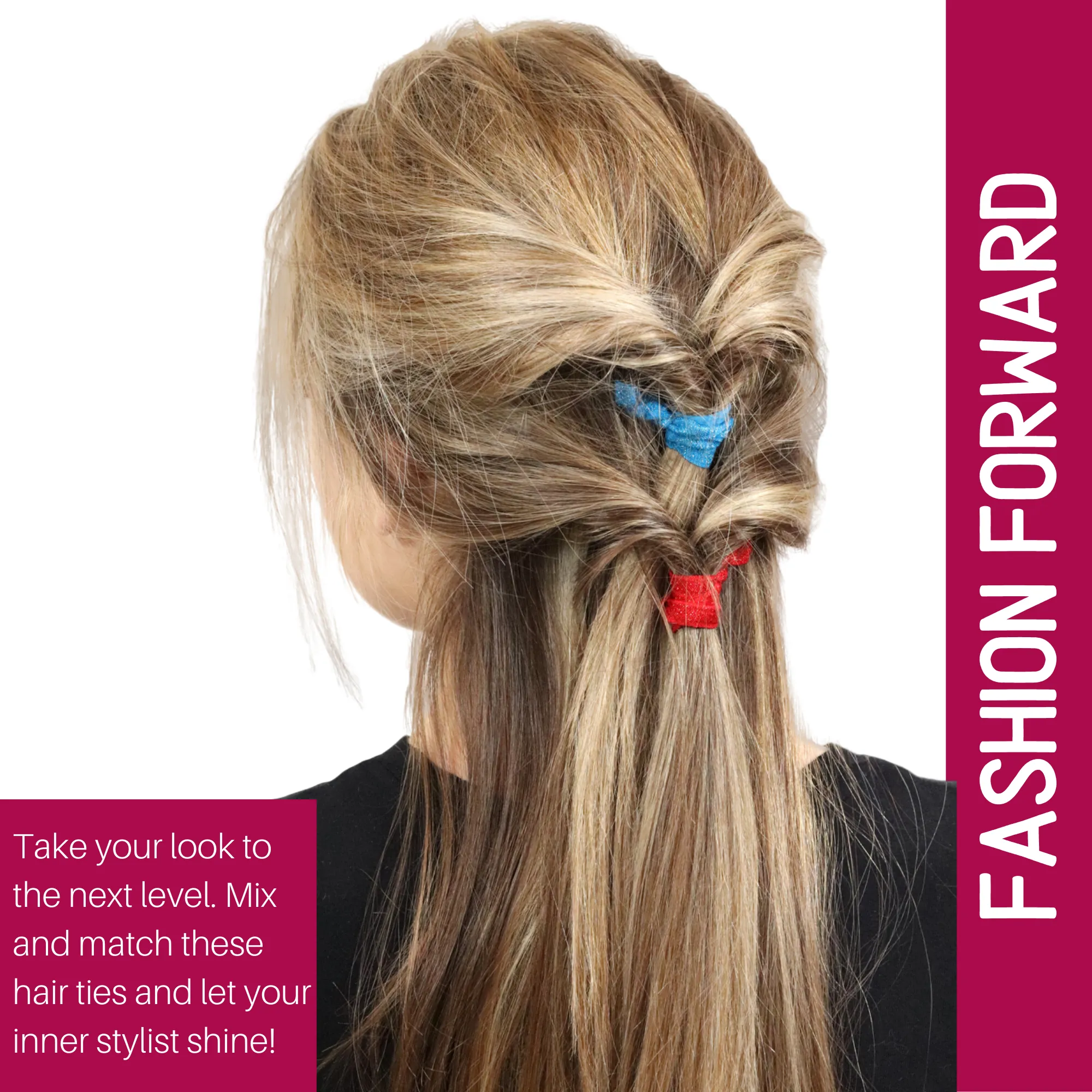 Gray Ribbon Hair Ties - 20 Pack