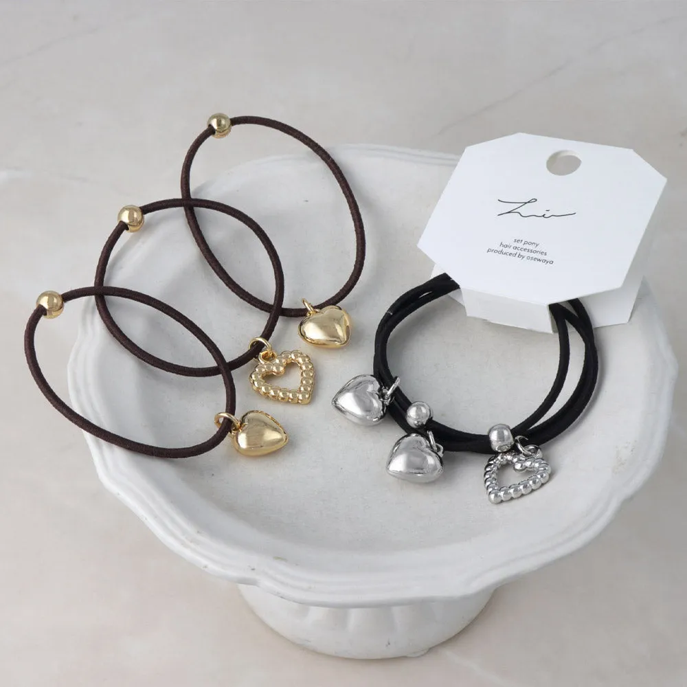 Heart Hair Tie Set