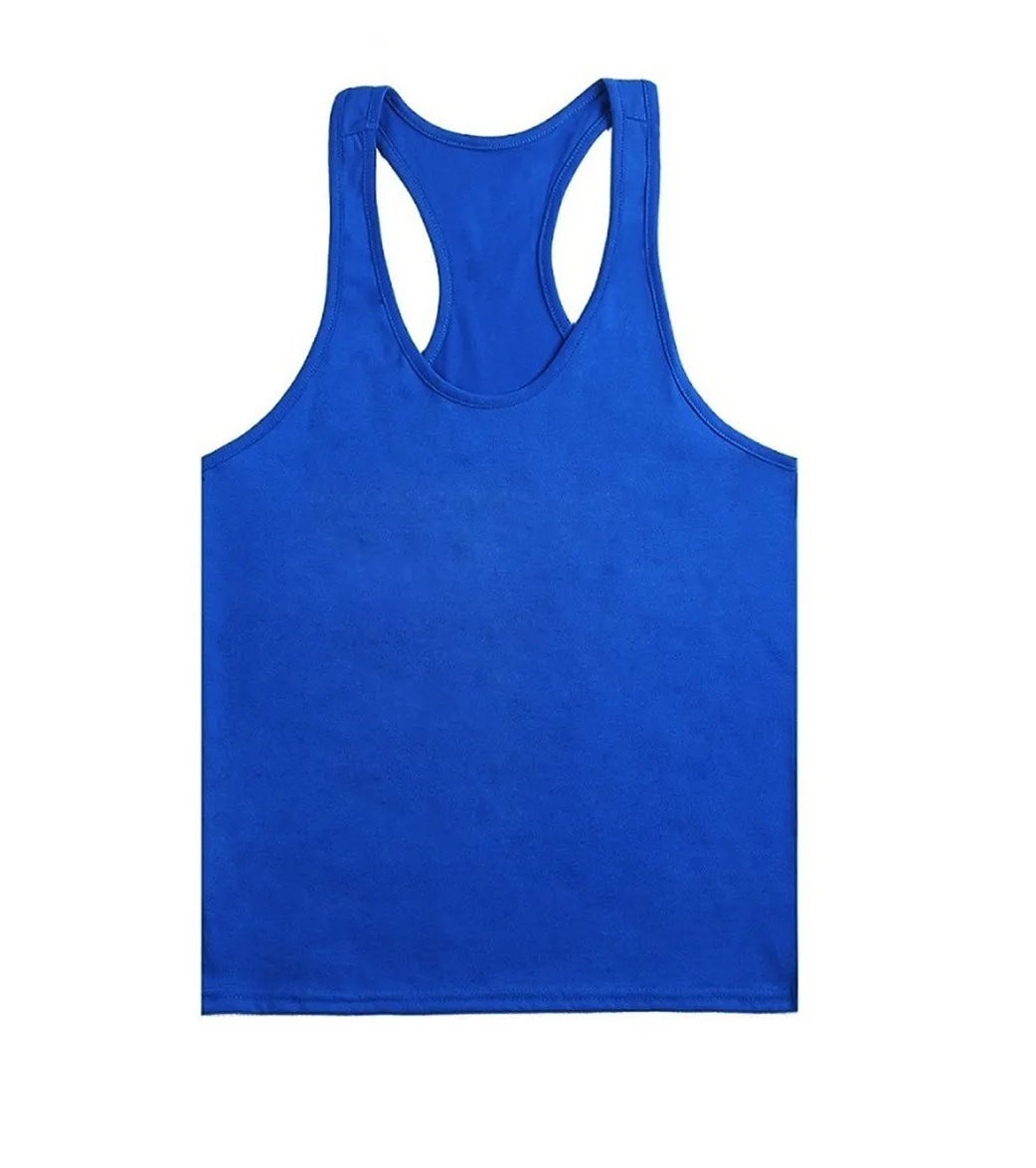 Hot Selling Fitness Europe Basic Sporty Tank Top Stretchable Cotton Solid Colored Men Tank Top