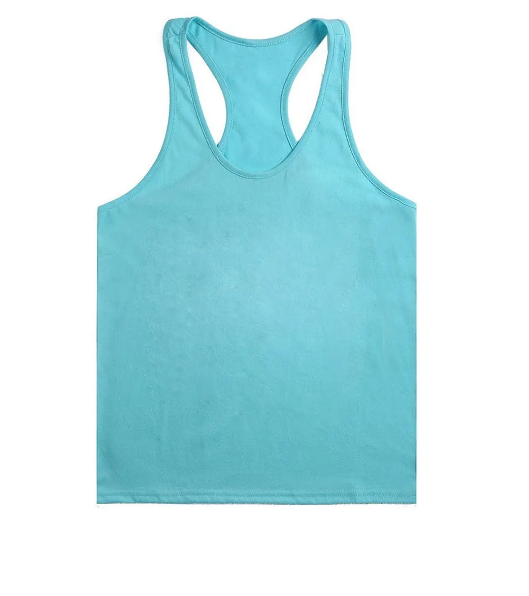 Hot Selling Fitness Europe Basic Sporty Tank Top Stretchable Cotton Solid Colored Men Tank Top