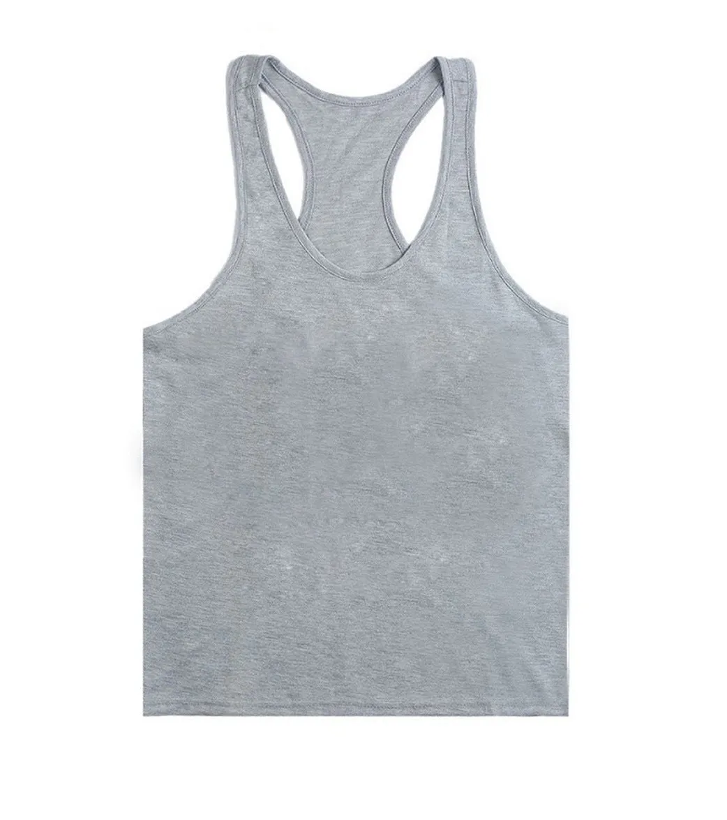 Hot Selling Fitness Europe Basic Sporty Tank Top Stretchable Cotton Solid Colored Men Tank Top