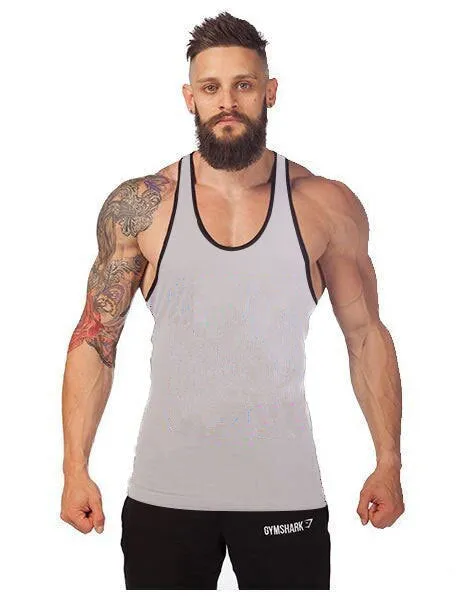 Hot Selling Fitness Europe Basic Sporty Tank Top Stretchable Cotton Solid Colored Men Tank Top