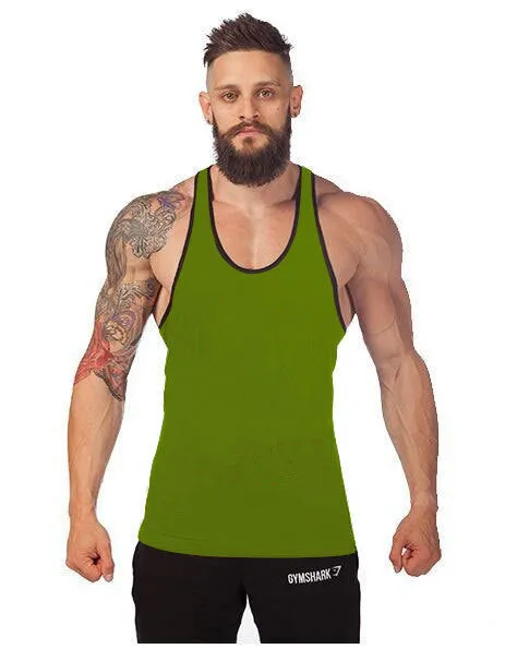 Hot Selling Fitness Europe Basic Sporty Tank Top Stretchable Cotton Solid Colored Men Tank Top