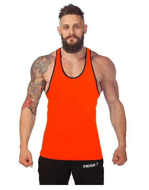Hot Selling Fitness Europe Basic Sporty Tank Top Stretchable Cotton Solid Colored Men Tank Top