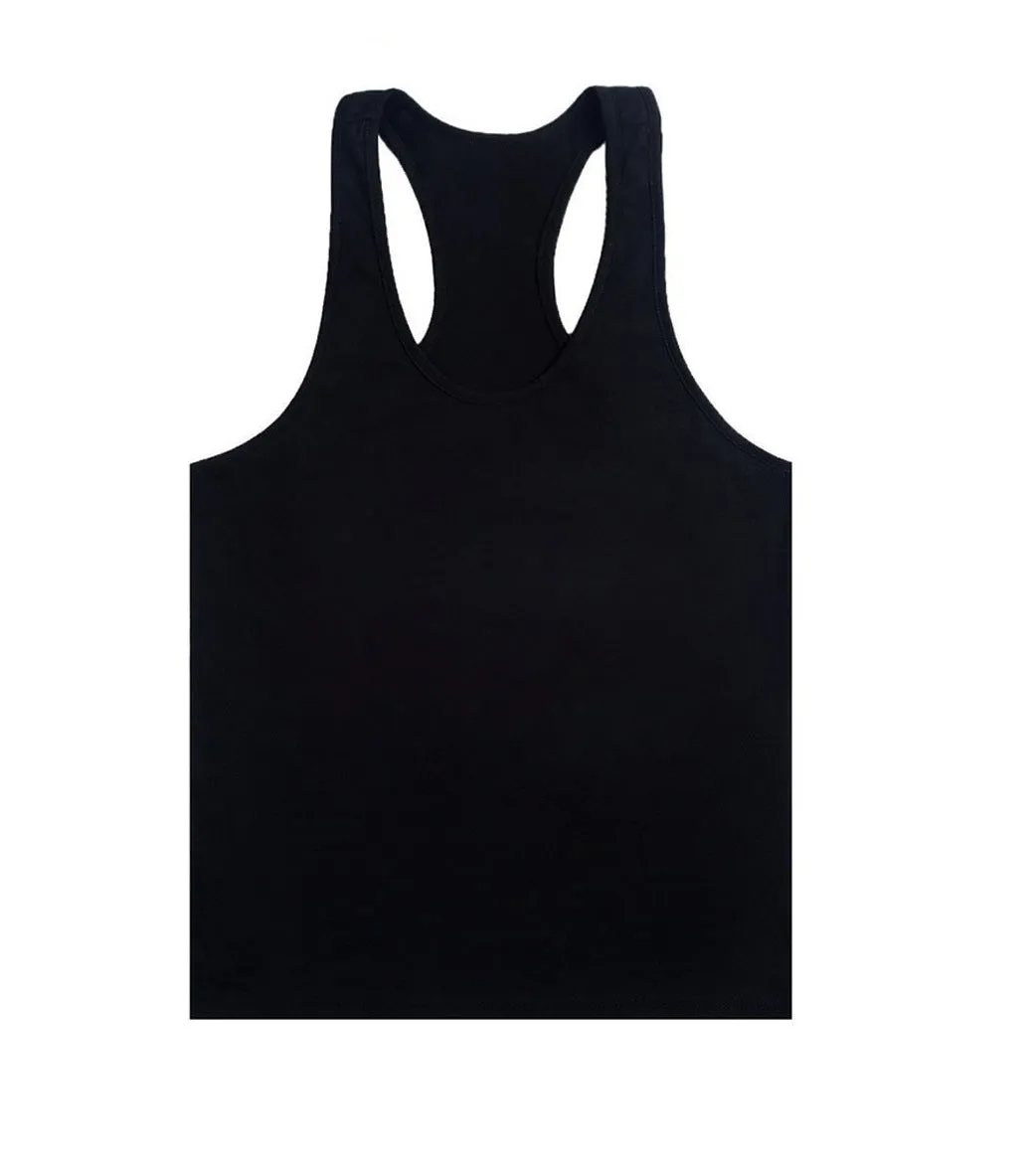 Hot Selling Fitness Europe Basic Sporty Tank Top Stretchable Cotton Solid Colored Men Tank Top