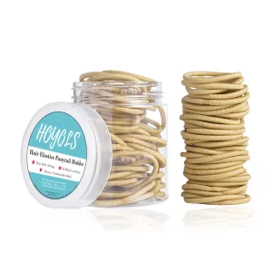 Hoyols Small Golden Blonde Ponytail Holder 2mm, Hair Bands for Girls Kids Women Hair Hairties Ligas Para El Cabello De Mujer Pony Tail Holders 100 Count (Golden Blonde)