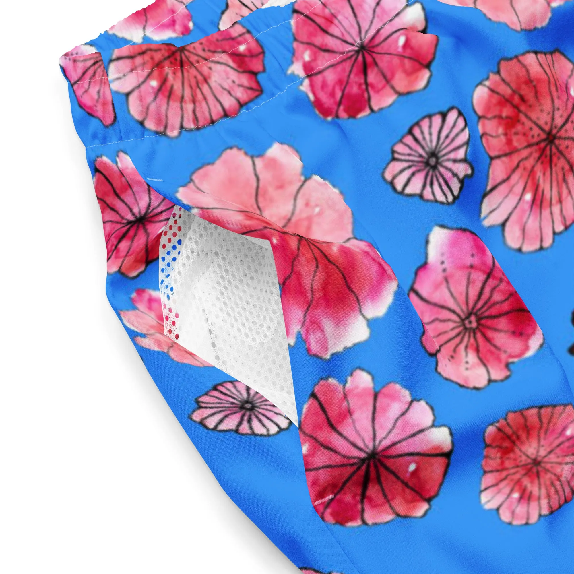 Humble Sportswear™ Men's Floral Blue Swim Trunks