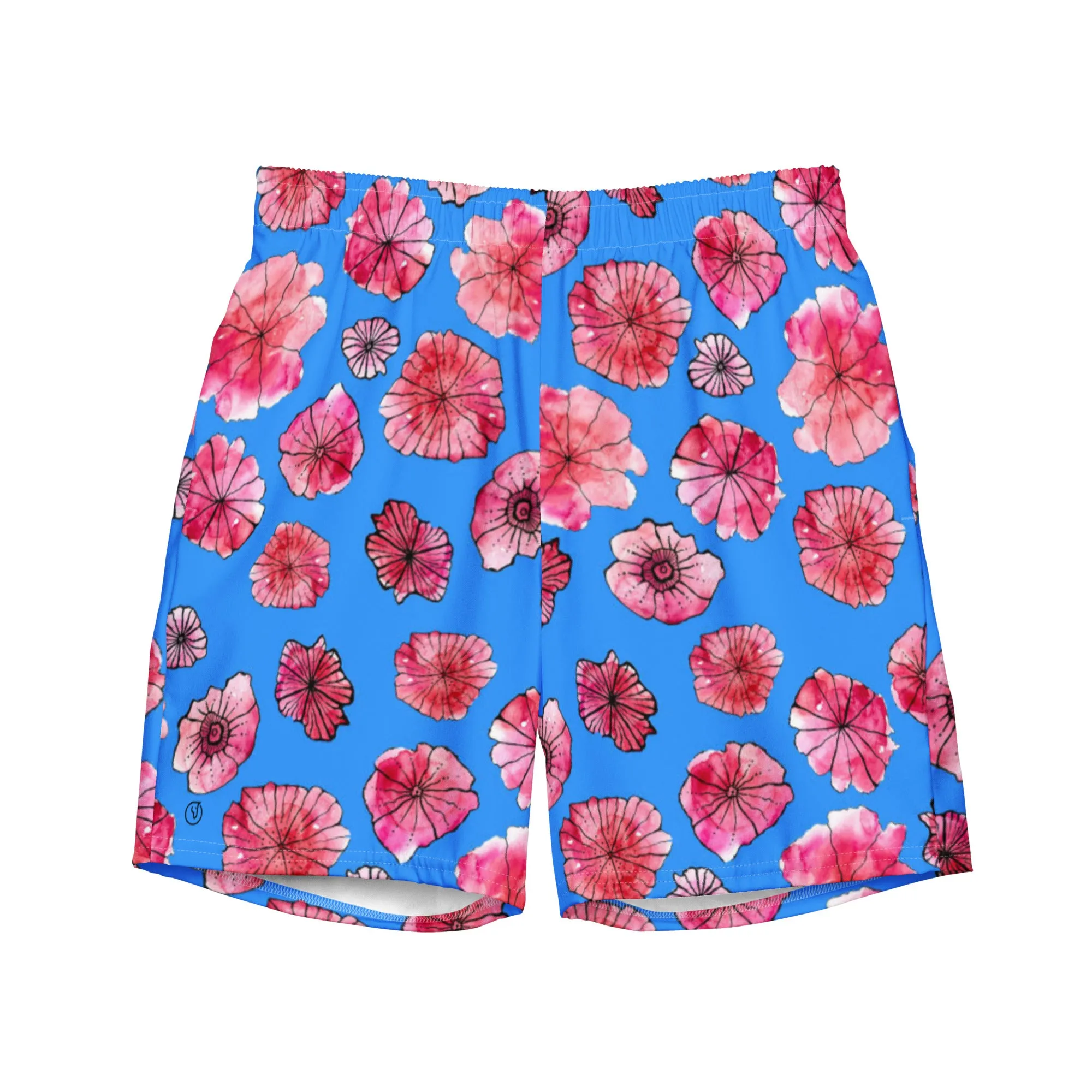 Humble Sportswear™ Men's Floral Blue Swim Trunks