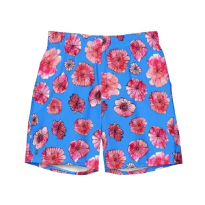 Humble Sportswear™ Men's Floral Blue Swim Trunks