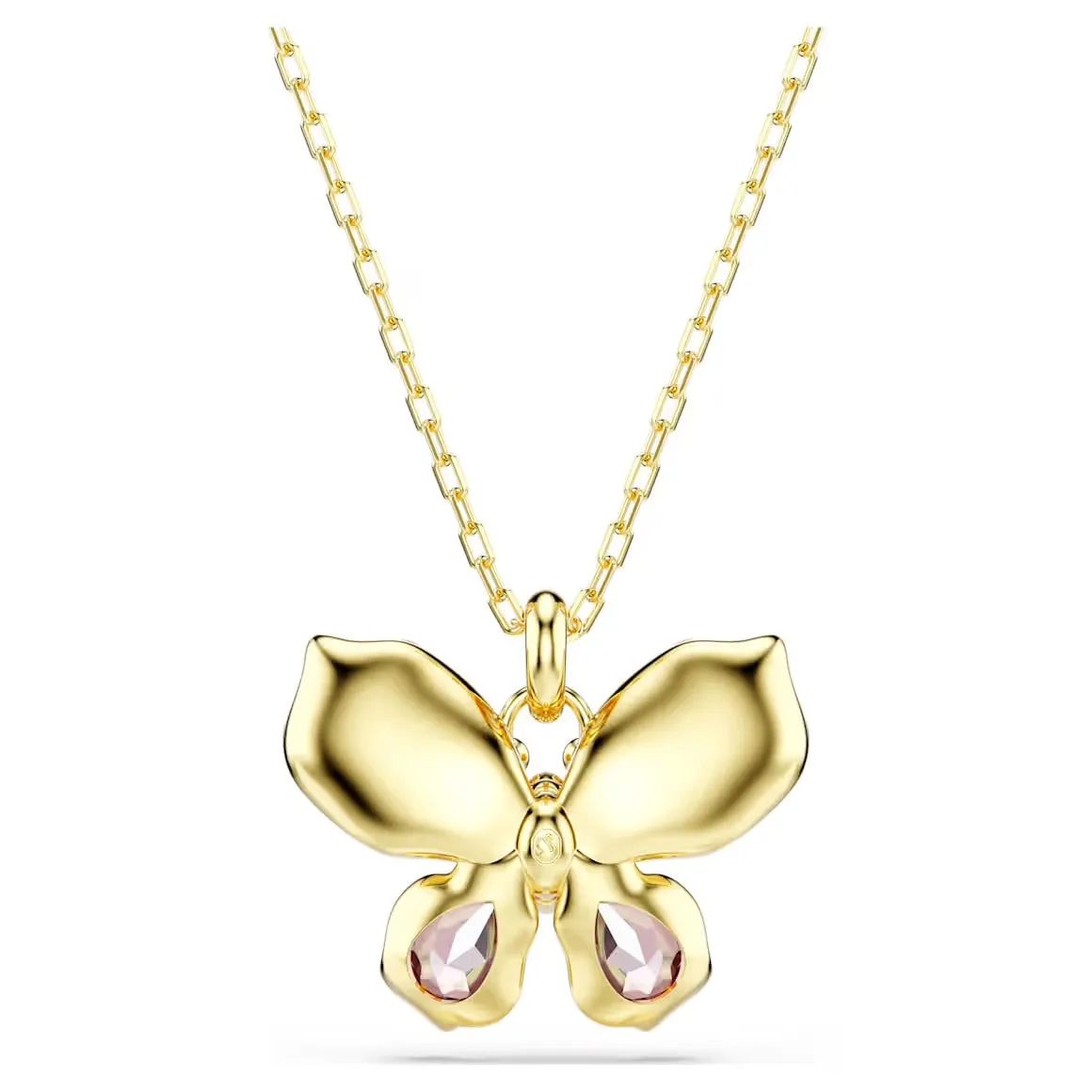 Idyllia Multicoloured Mixed Cuts Pave Butterfly Gold Necklace