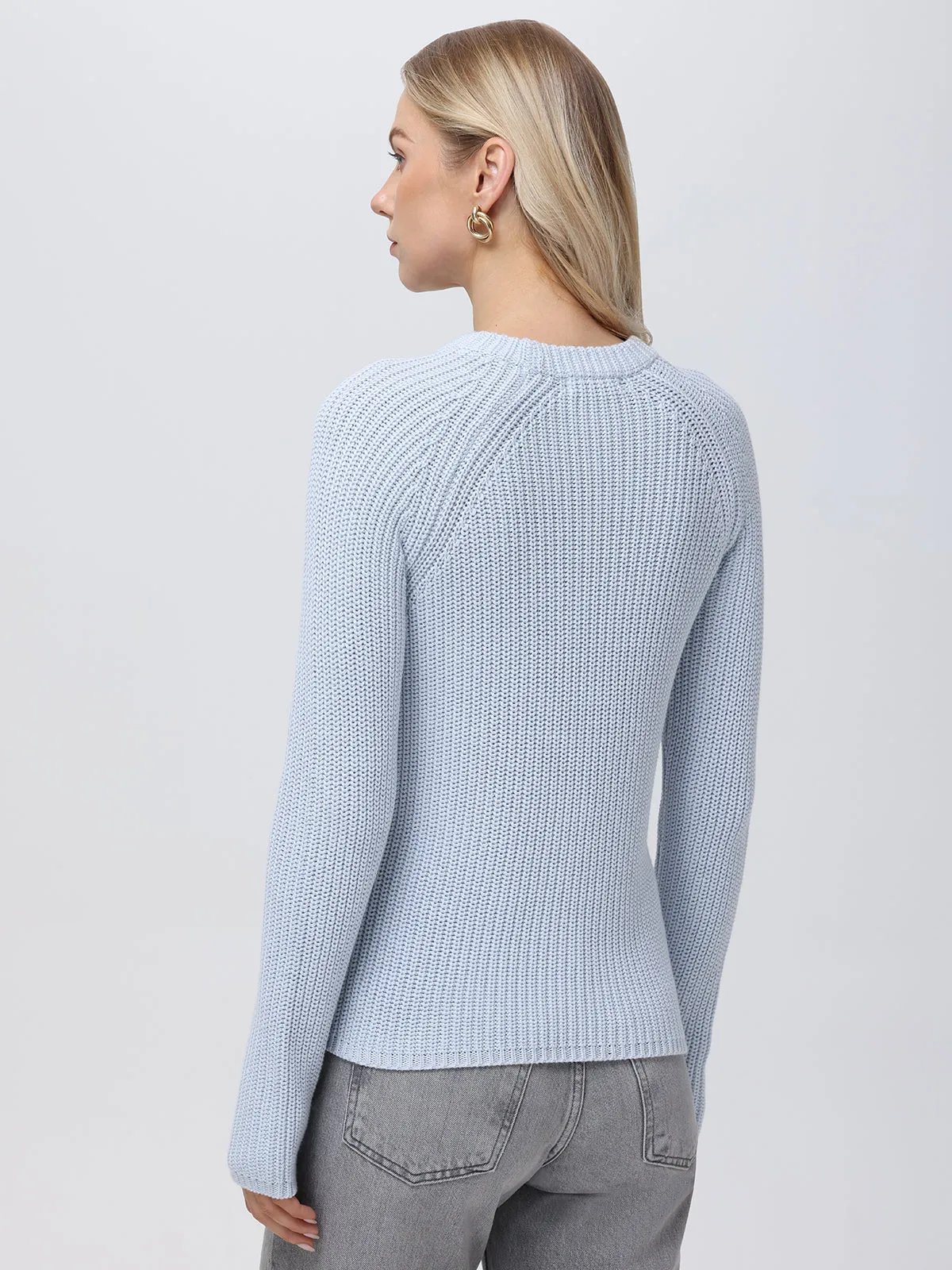 Jane: 100% Cotton Shaker Stitch Raglan Sleeve Sweater