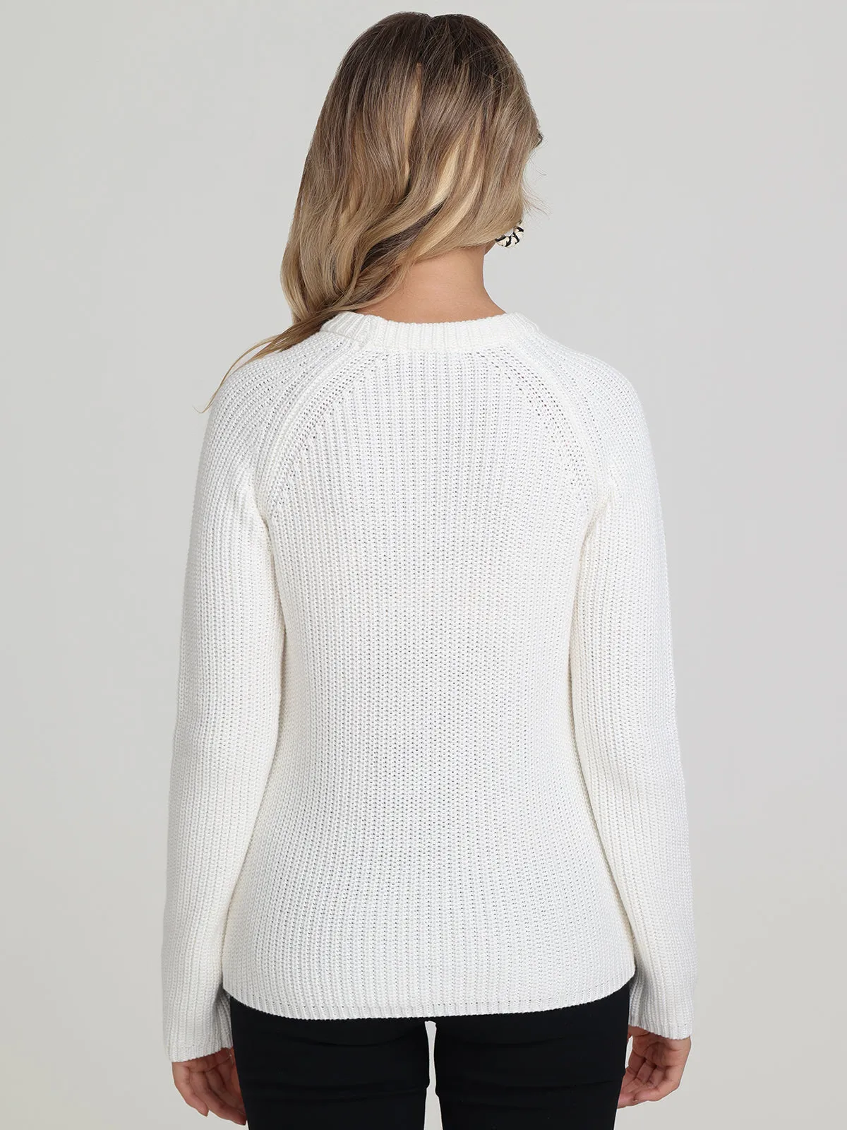 Jane: 100% Cotton Shaker Stitch Raglan Sleeve Sweater