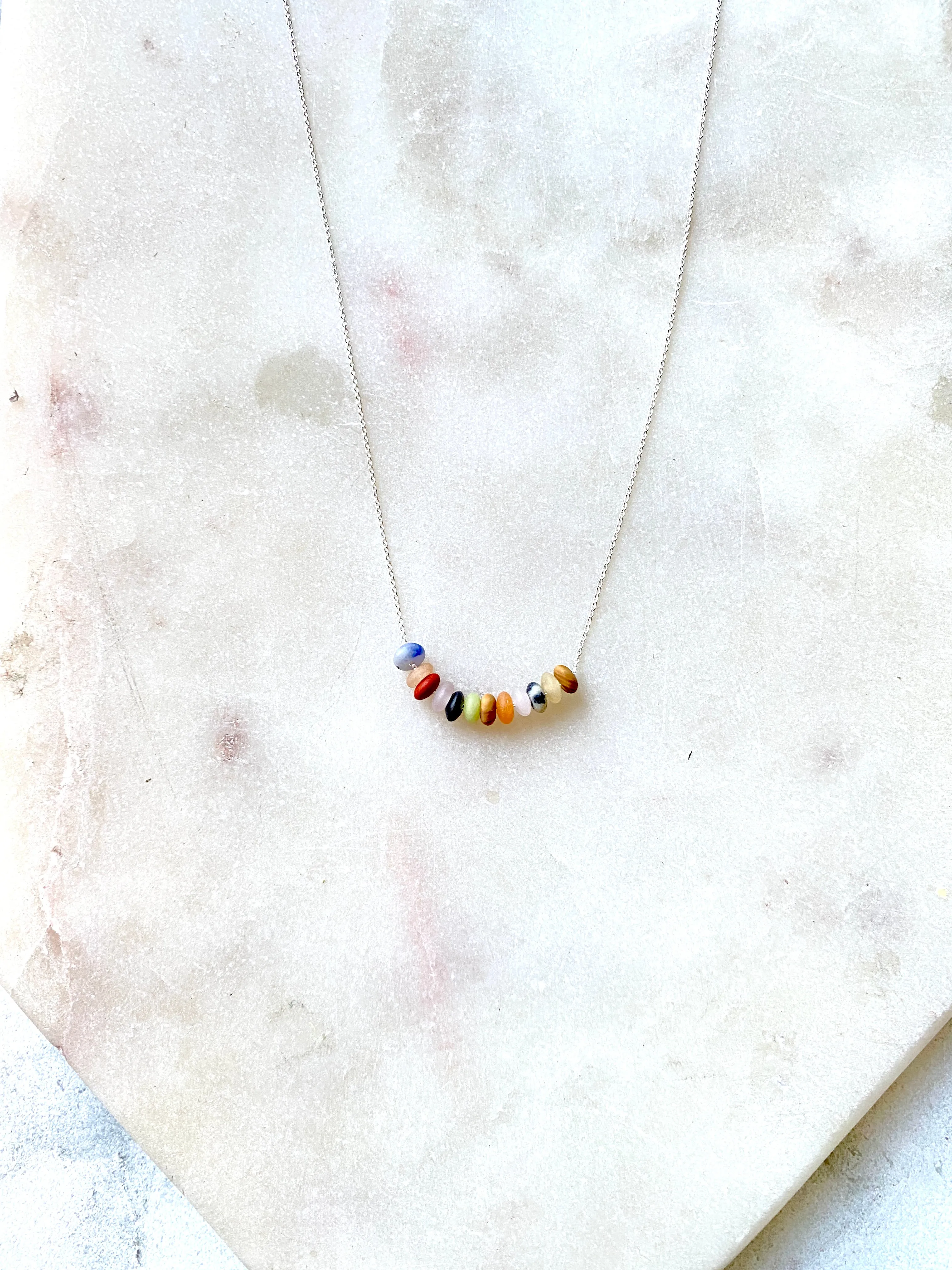 Jasper (multicolour) Silver Necklace