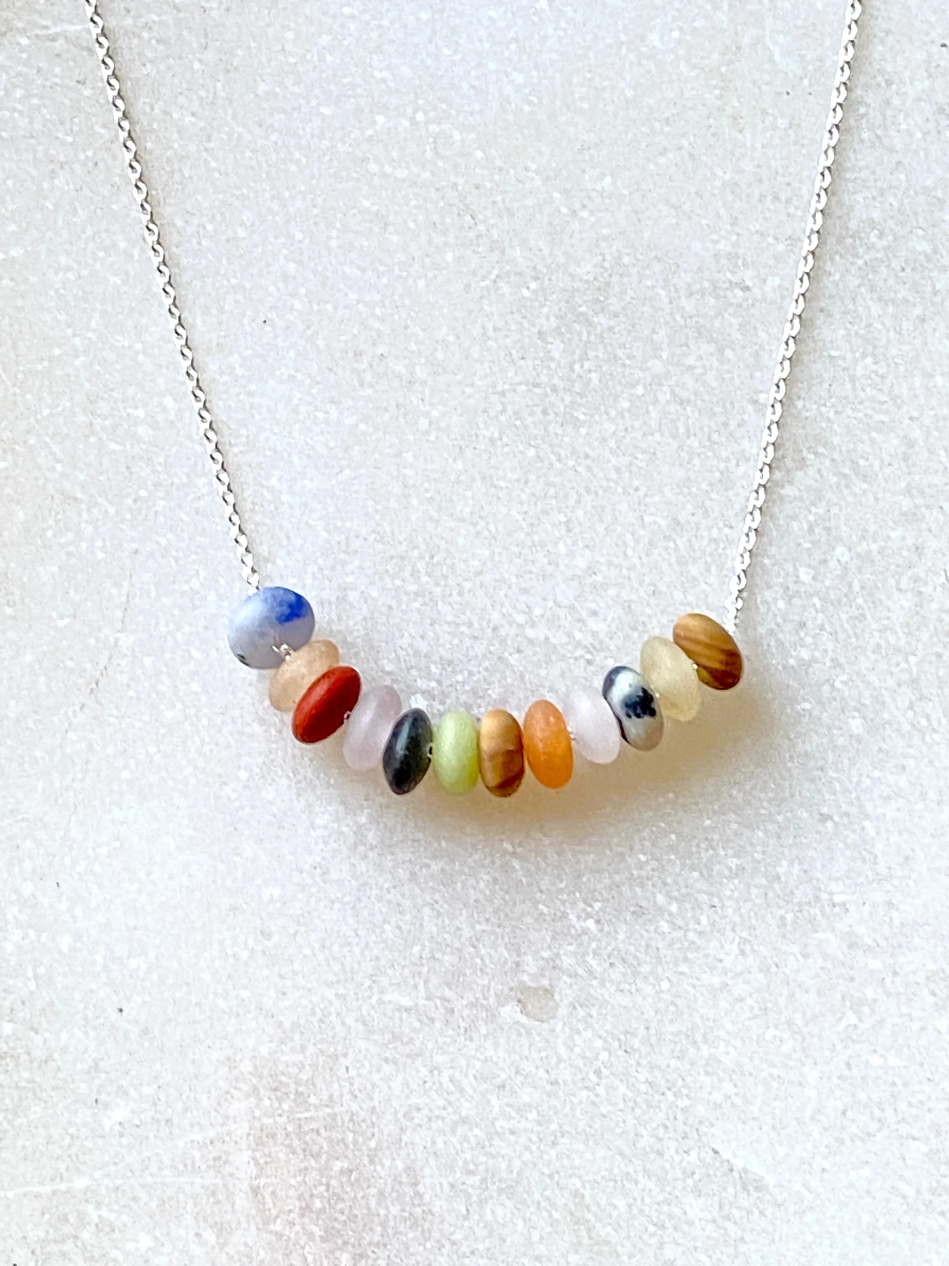 Jasper (multicolour) Silver Necklace