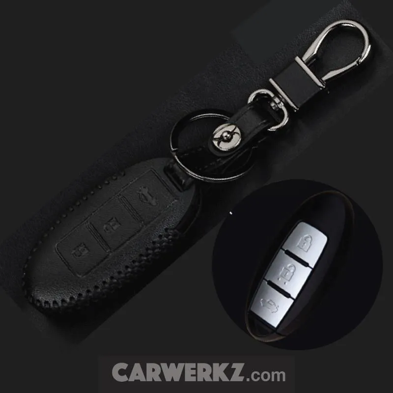 Key Holder for Nissan (Leather - 3 Buttons)
