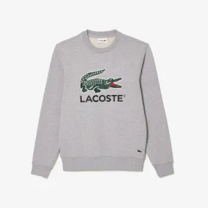 Lacoste Classic Fit Cotton Fleece Sweatshirt Silver Chine SH1281 CCA