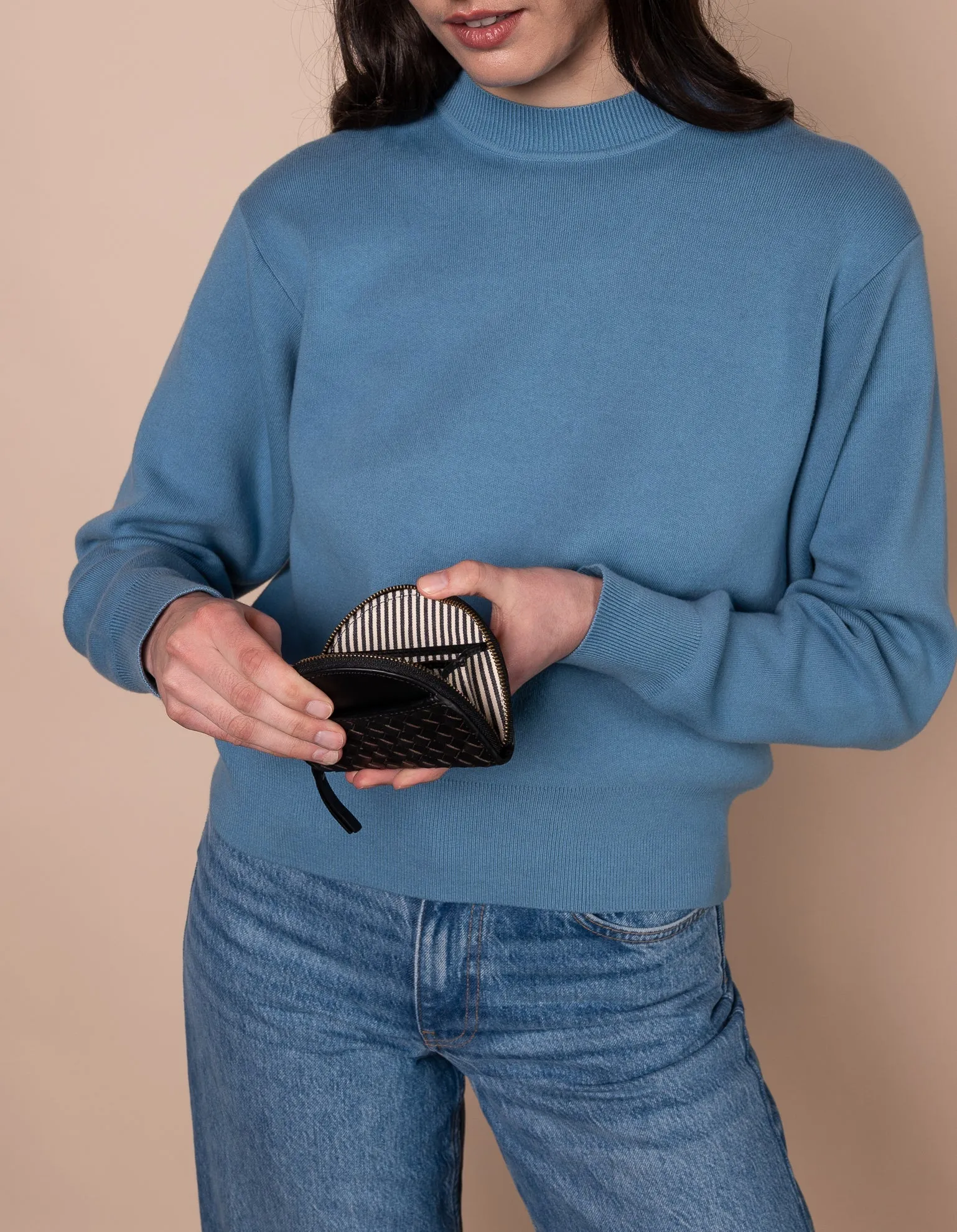 Laura Woven Leather Coin Purse