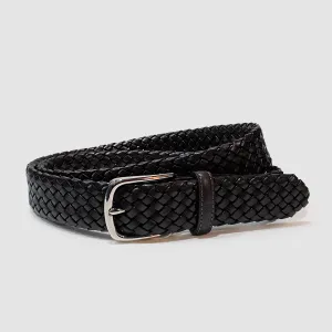 Leather Braded Belt Black