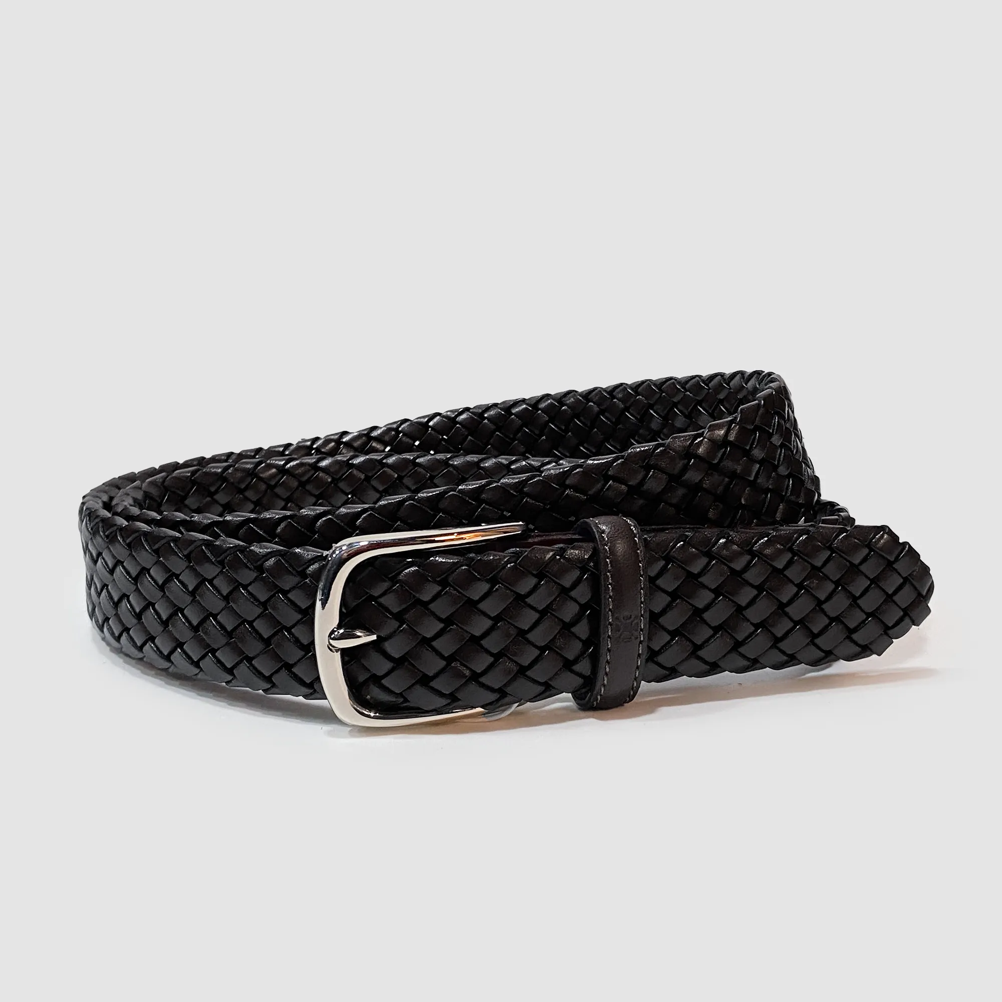 Leather Braded Belt Black