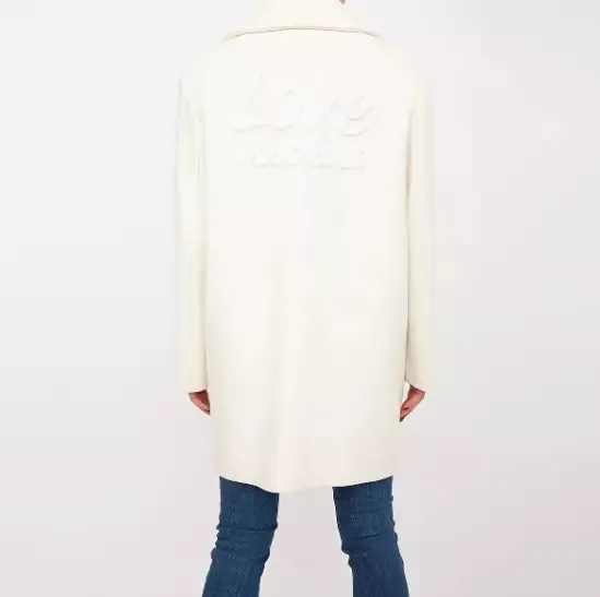 Love Moschino Chic White Winter Elegance Long Coat