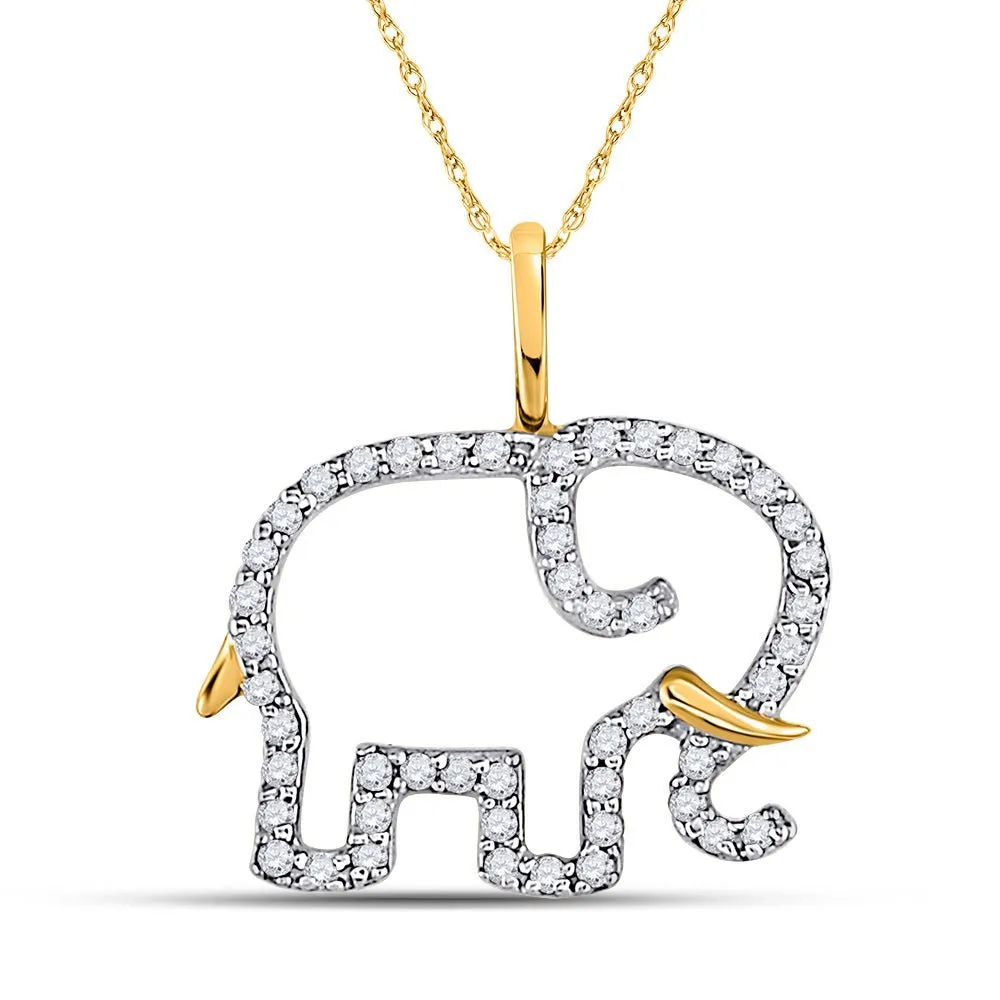 Majestic Gold Elephant Diamond Pendant