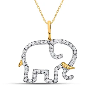 Majestic Gold Elephant Diamond Pendant